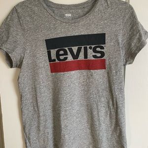 Heather grey women’s Levi logo t shirt